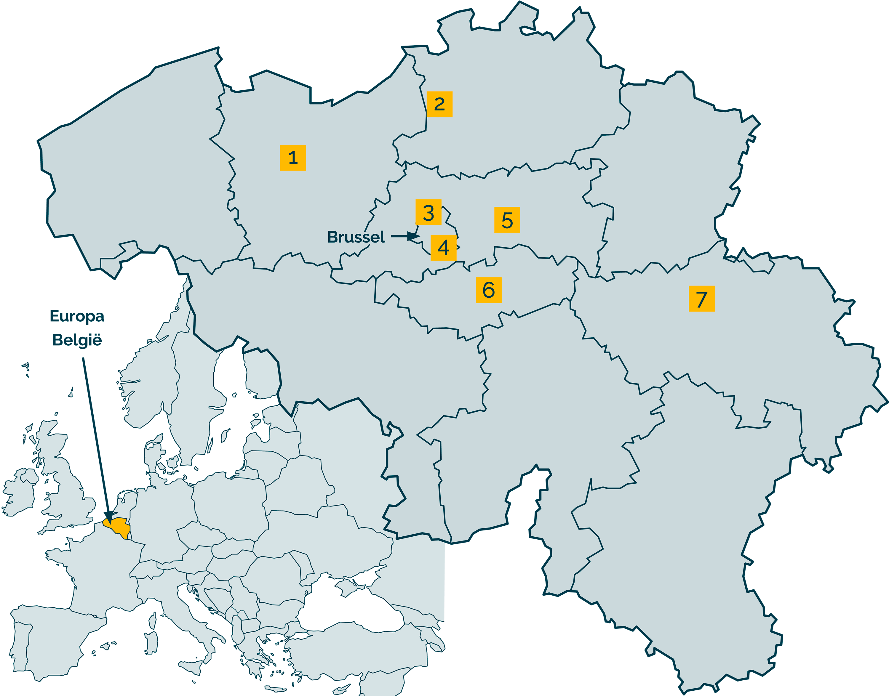 Kaart van Belgiē