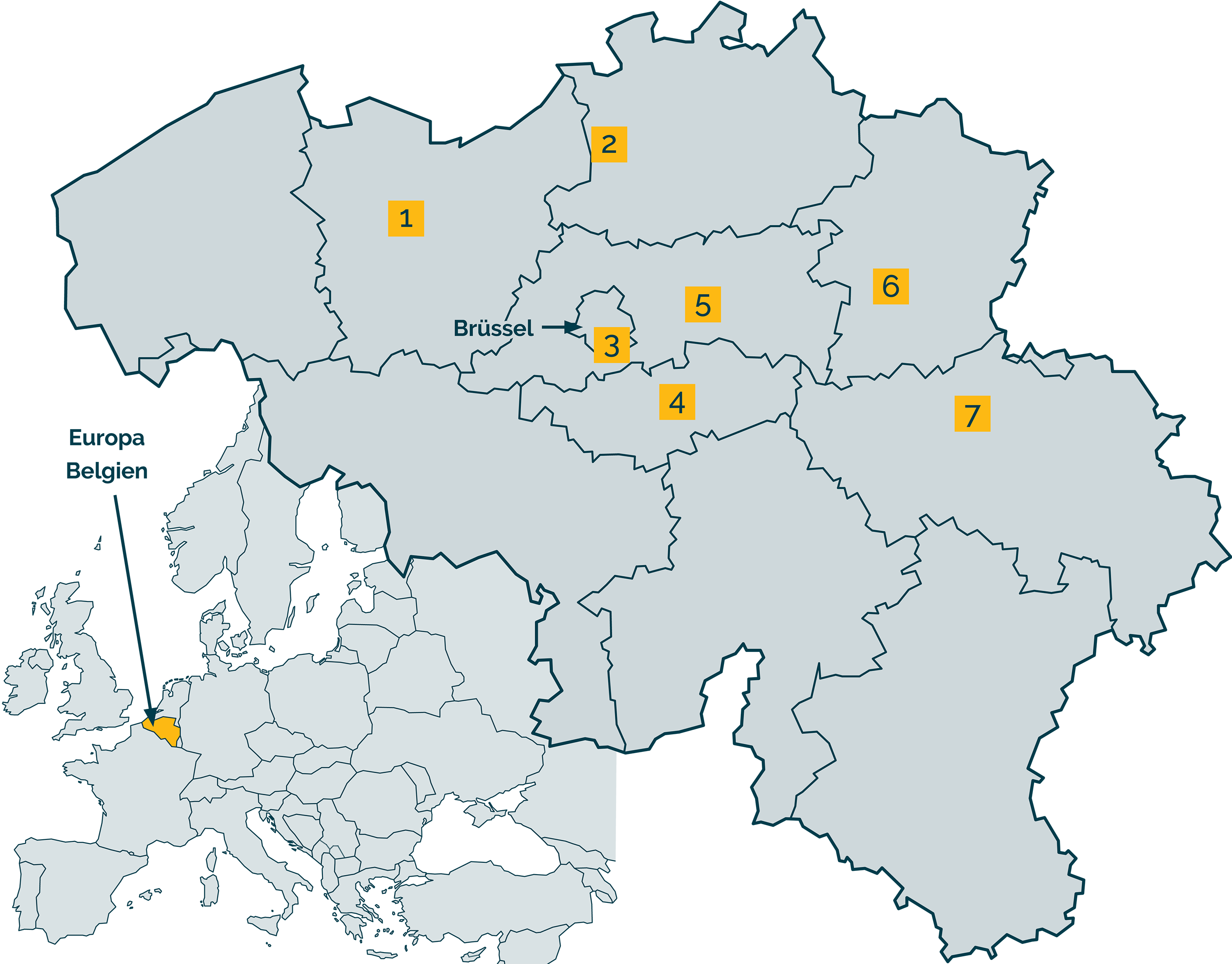 Karte von Belgien